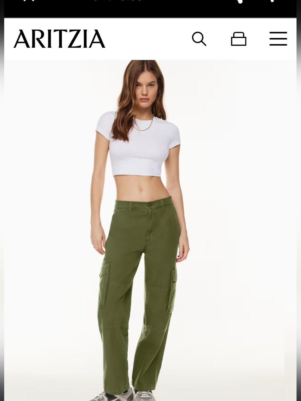 TNA Olive Green Cargo Track Pants - Women's Joggers Size 4